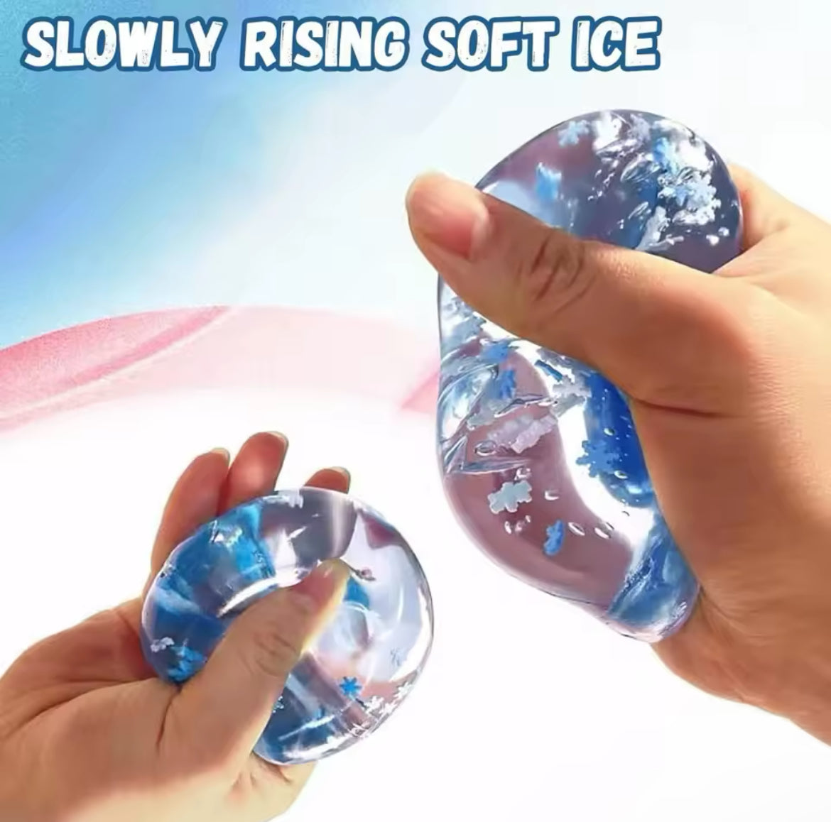 Squishy Ice Cube Fidget Toy with Snowflakes