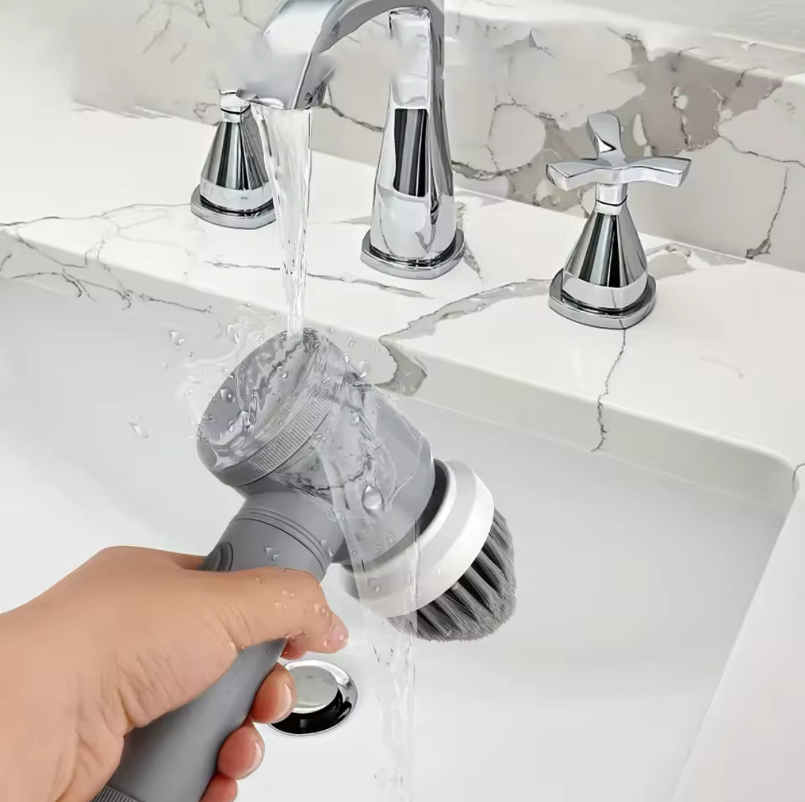 Electric Spin Scrubber Cordless with 6 Replaceable Brush Heads