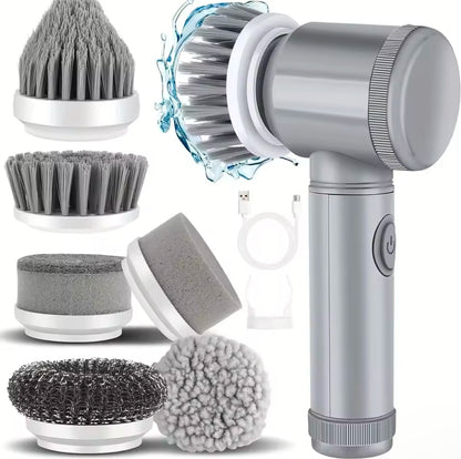 Electric Spin Scrubber Cordless with 6 Replaceable Brush Heads